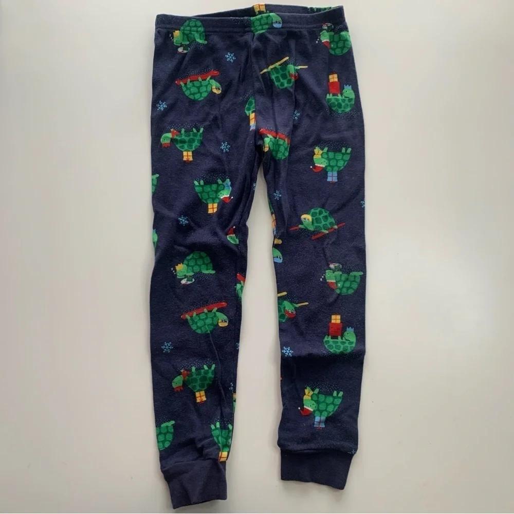 Carter's Turtle Holiday Pajama Set - White and Navy